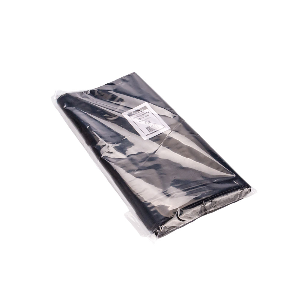 BOLSAS E-COMMERCE ECO 45*55CM NEGRA (60MIC + FAJA SEGURIDAD) *50UNID