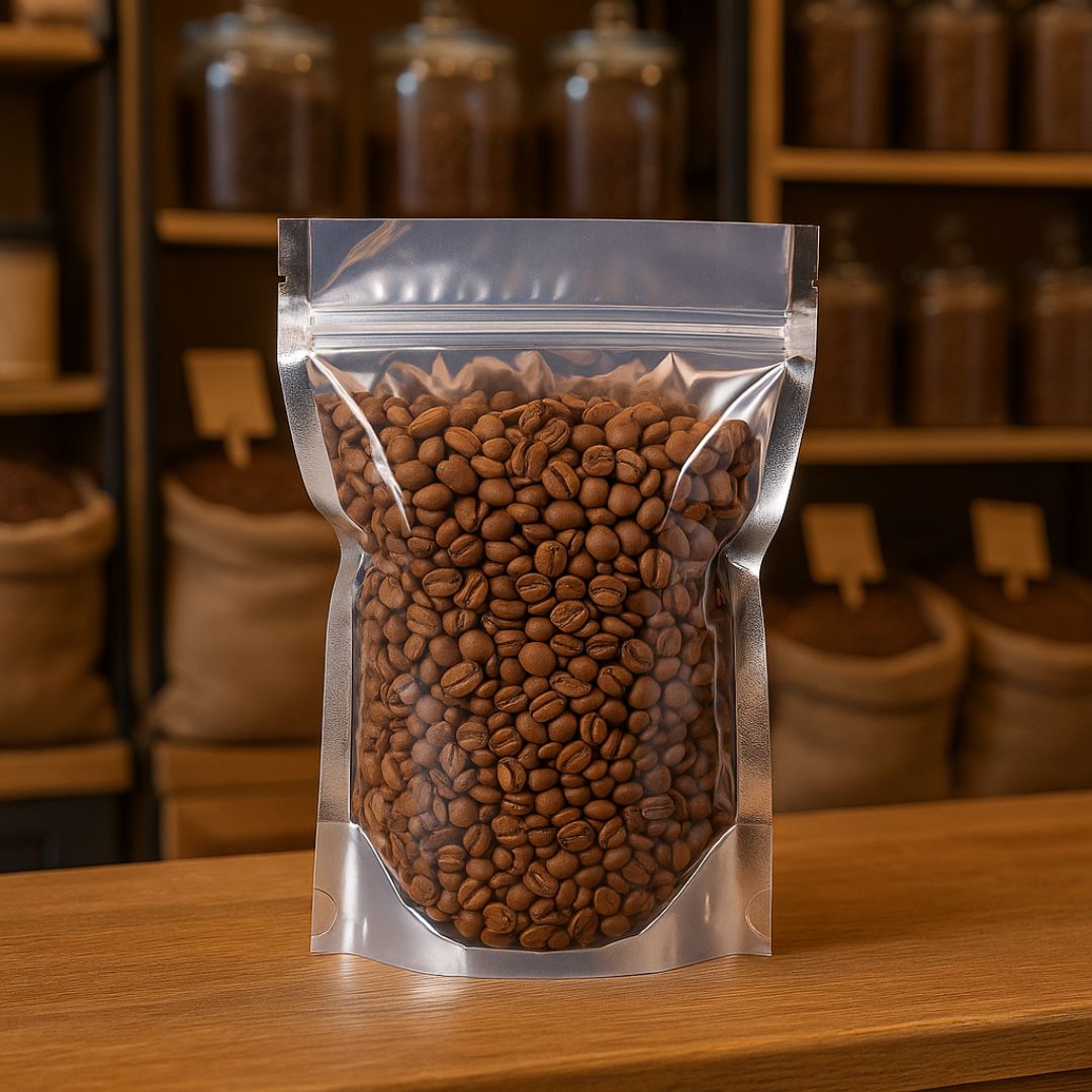 BOLSAS DOYPACK METALIZADAS 750ML C/VENTANA Y ZIPPER 15*25CM (92MIC) *50UNID