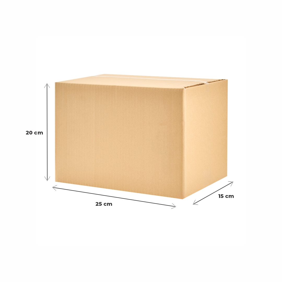 CAJA CARTON CORRUGADO 25*20*15CM (80GRS) *UNID