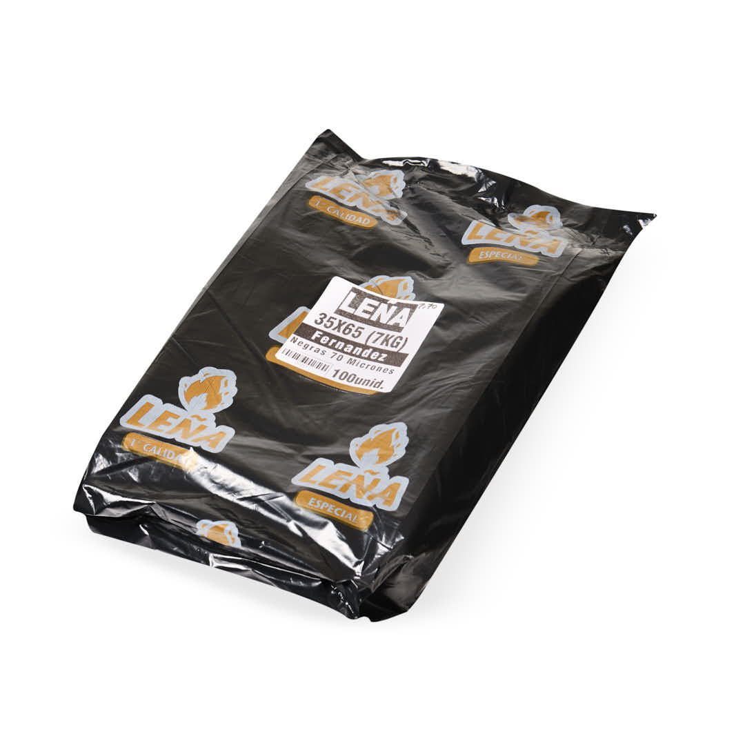 BOLSAS LEÑA FERNANDEZ (PE NEGRO - 70MIC - 35X65) 7KG *100UNID