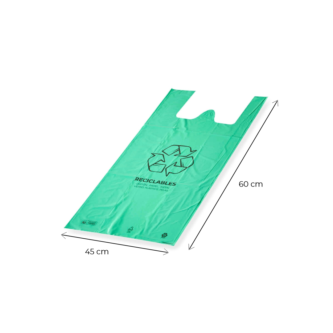 BOLSAS CAMISETA VERDES FERNANDEZ SUPER REFORZADA (BD - 30MIC) 45X60 *100UNID