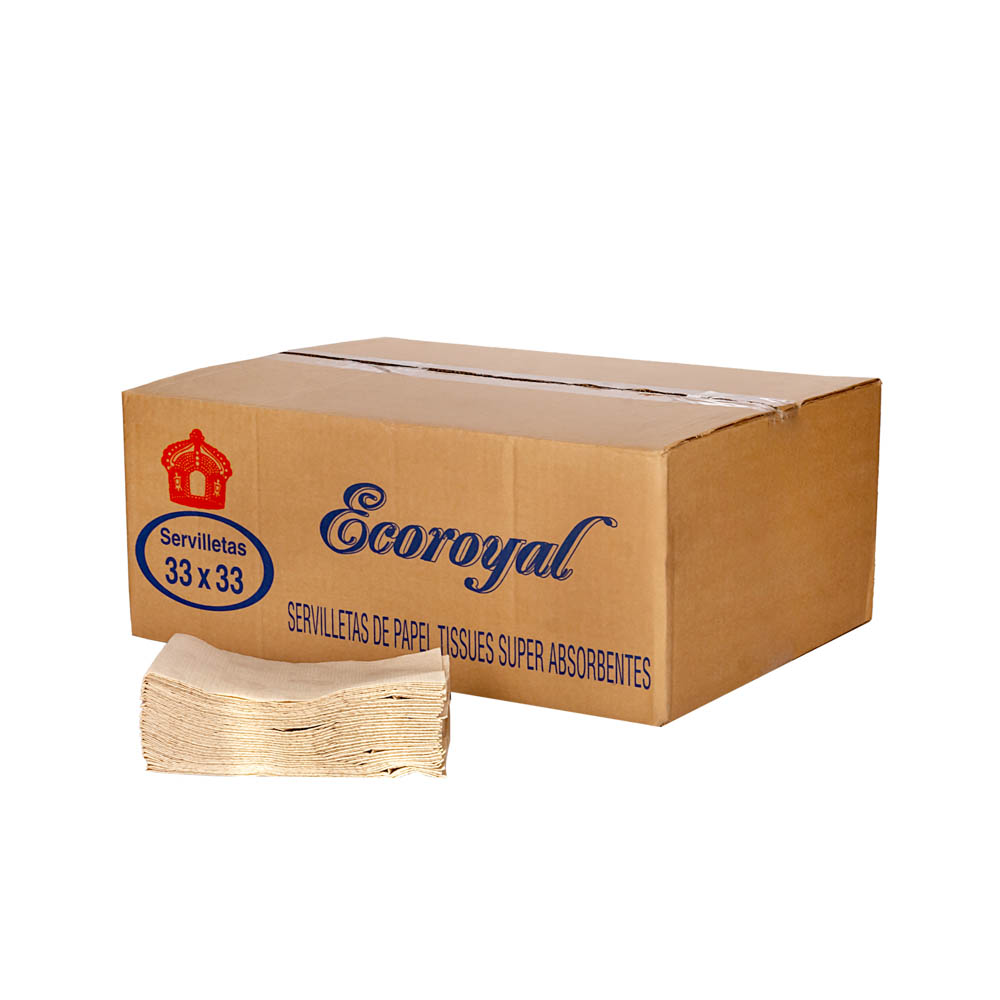 SERVILLETA GASTRONOMICA BEIGE (33*33CM) ECOROYAL ECO (TISSUE) *CAJA *1.10KG