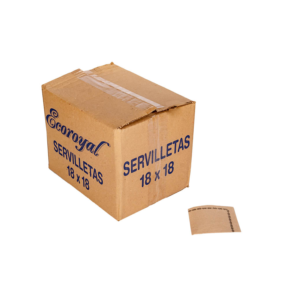 SERVILLETA GASTRONOMICA BEIGE (18*18CM) ECOROYAL ECO (TISSUE) *CAJA *0.7KG
