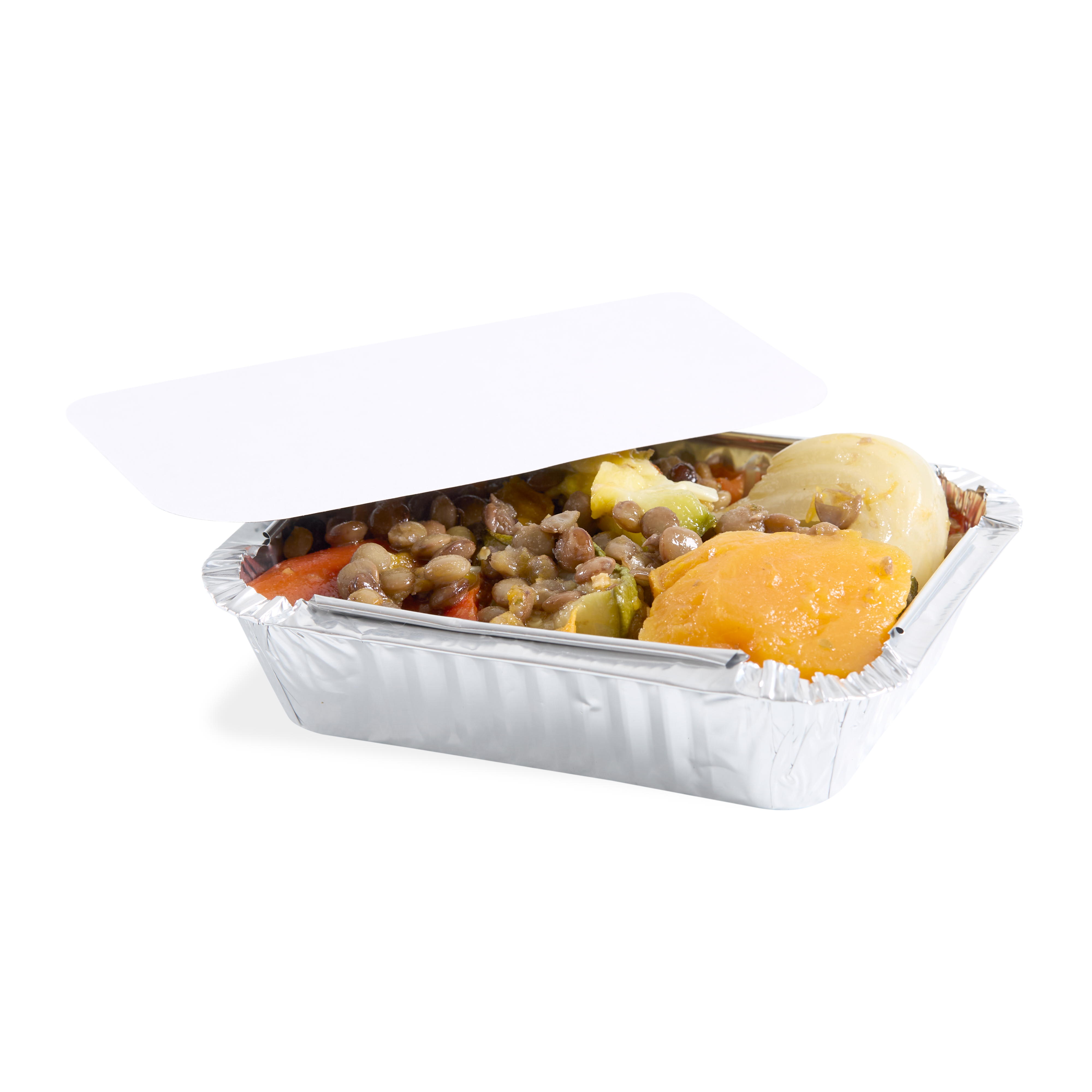 BANDEJA ALUMINIO DARNEL (PACK*10UNID) 8OZ C/TAPA (220ML) (9.8*12.6*2.6CM) *PACK