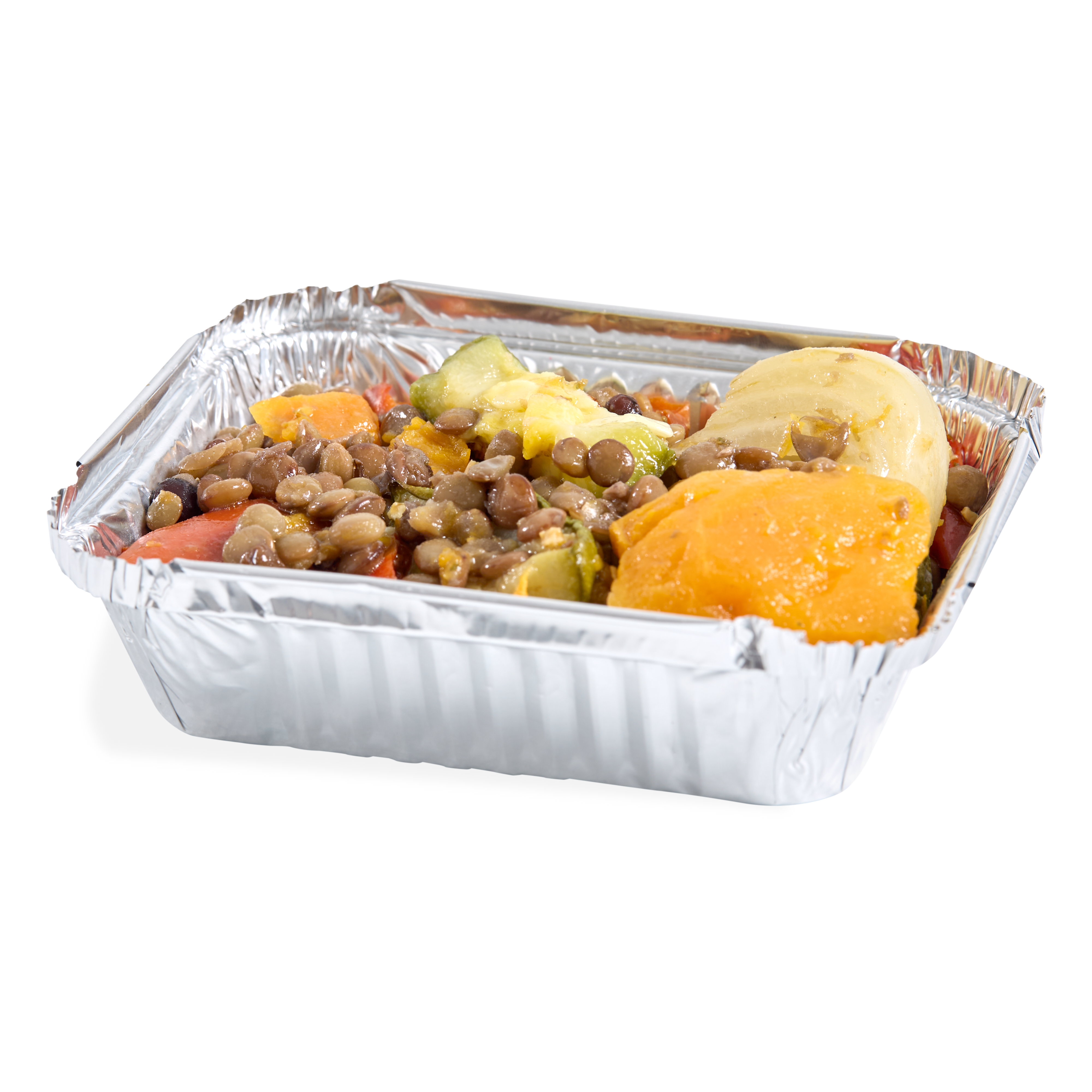 BANDEJA ALUMINIO DARNEL (PACK*10UNID) 8OZ C/TAPA (220ML) (9.8*12.6*2.6CM) *PACK