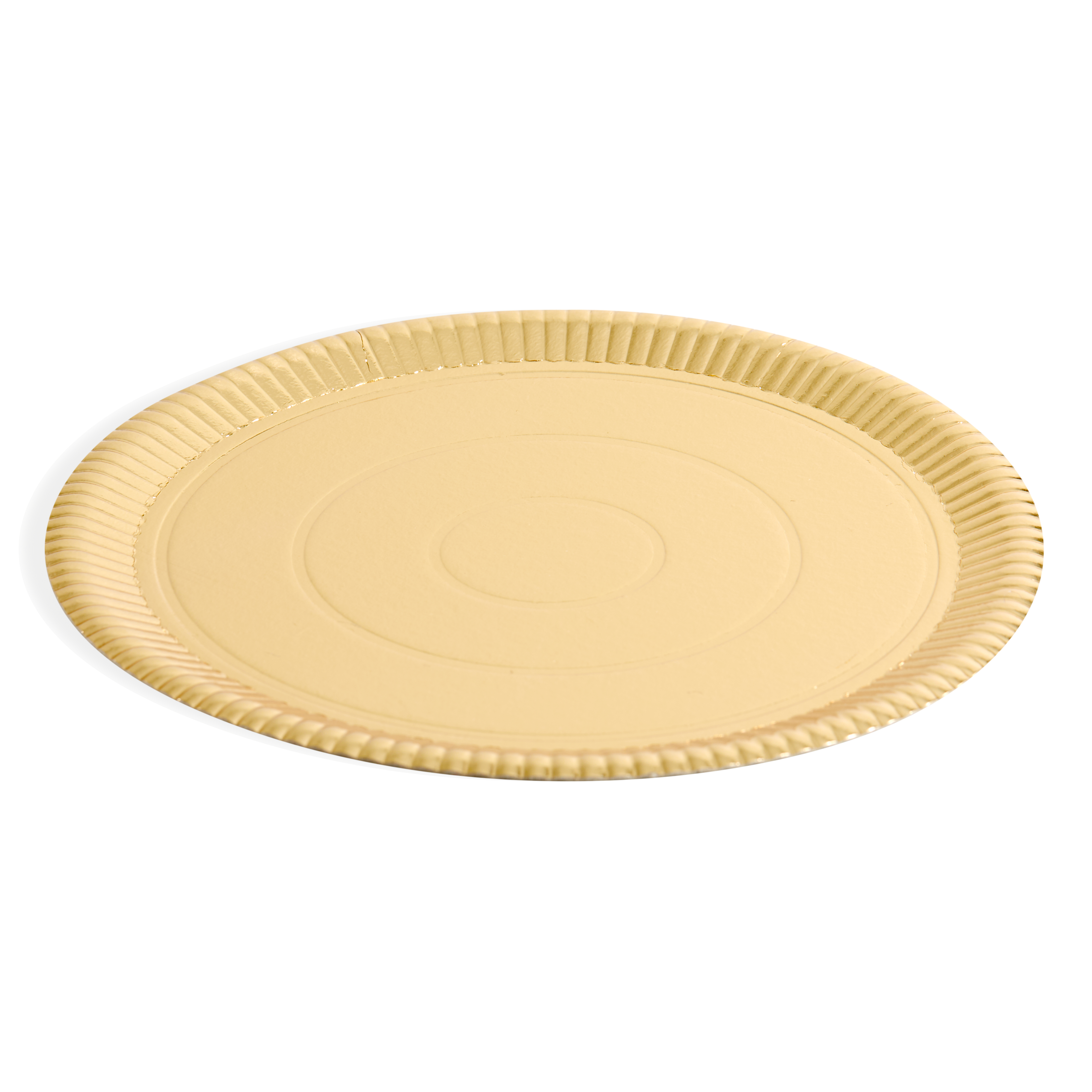 PLATO DORADO CARTON REDONDO 25CM *10UNID