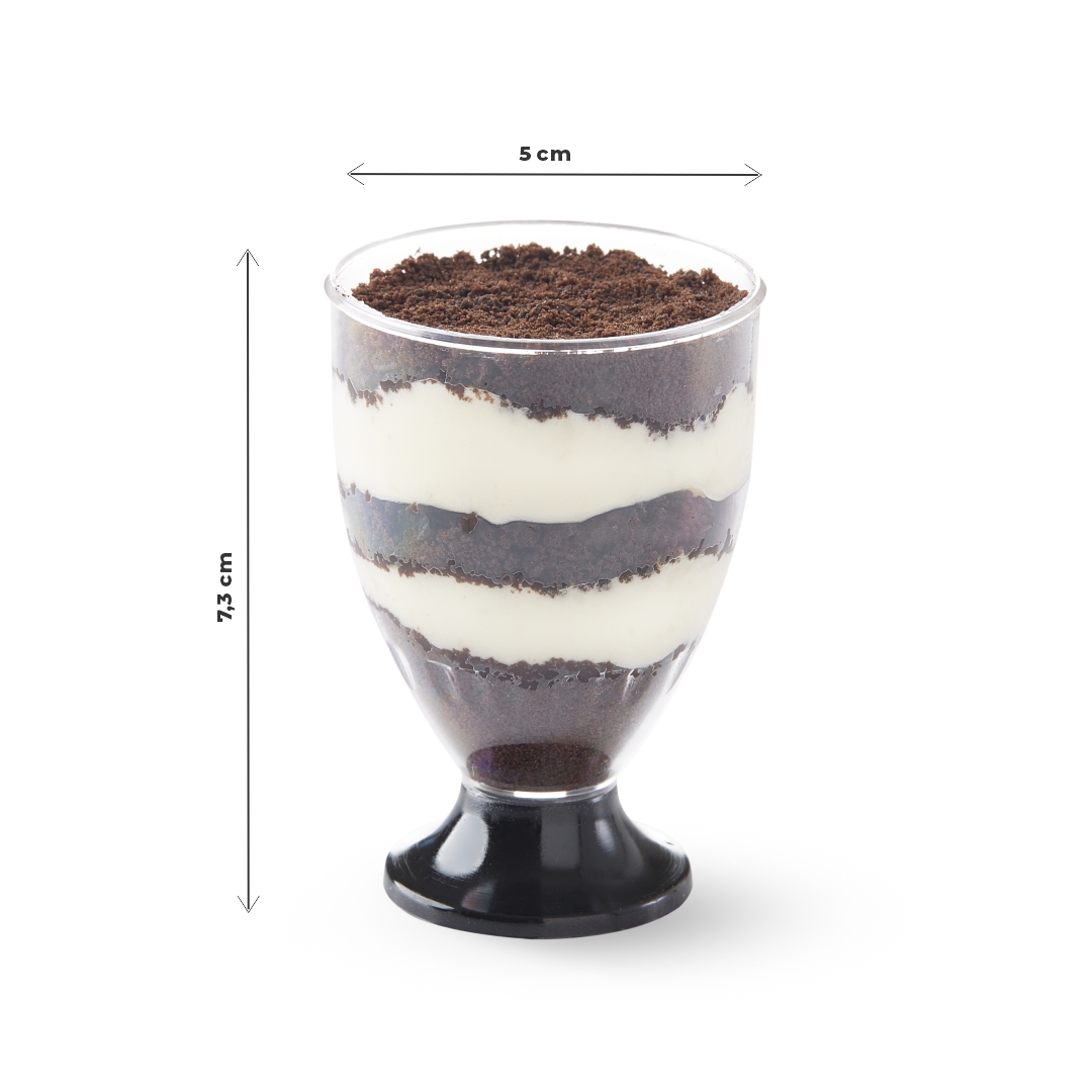 BOYANO COPA RIGIDA 70CC CRISTAL Y PIE NEGRO (5CM DIAM*7.3CM ALTO) *UNID