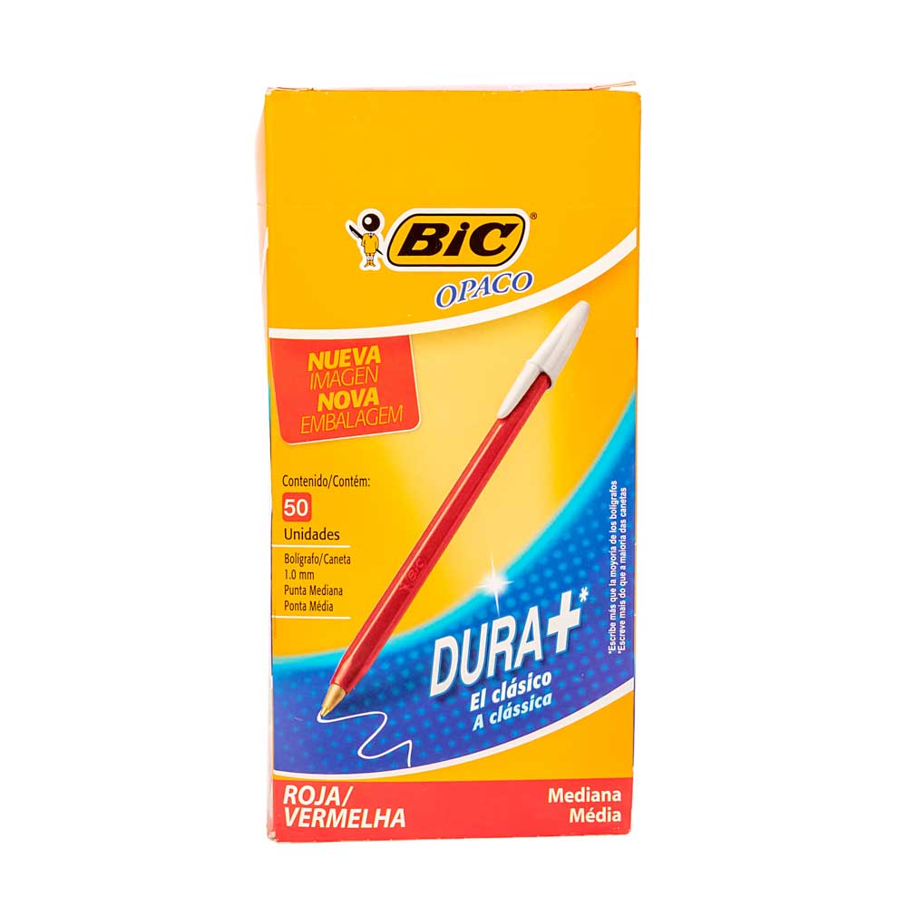 BOLIGRAFO BIC OPACO GRUESO ROJO (1MM) *UNID
