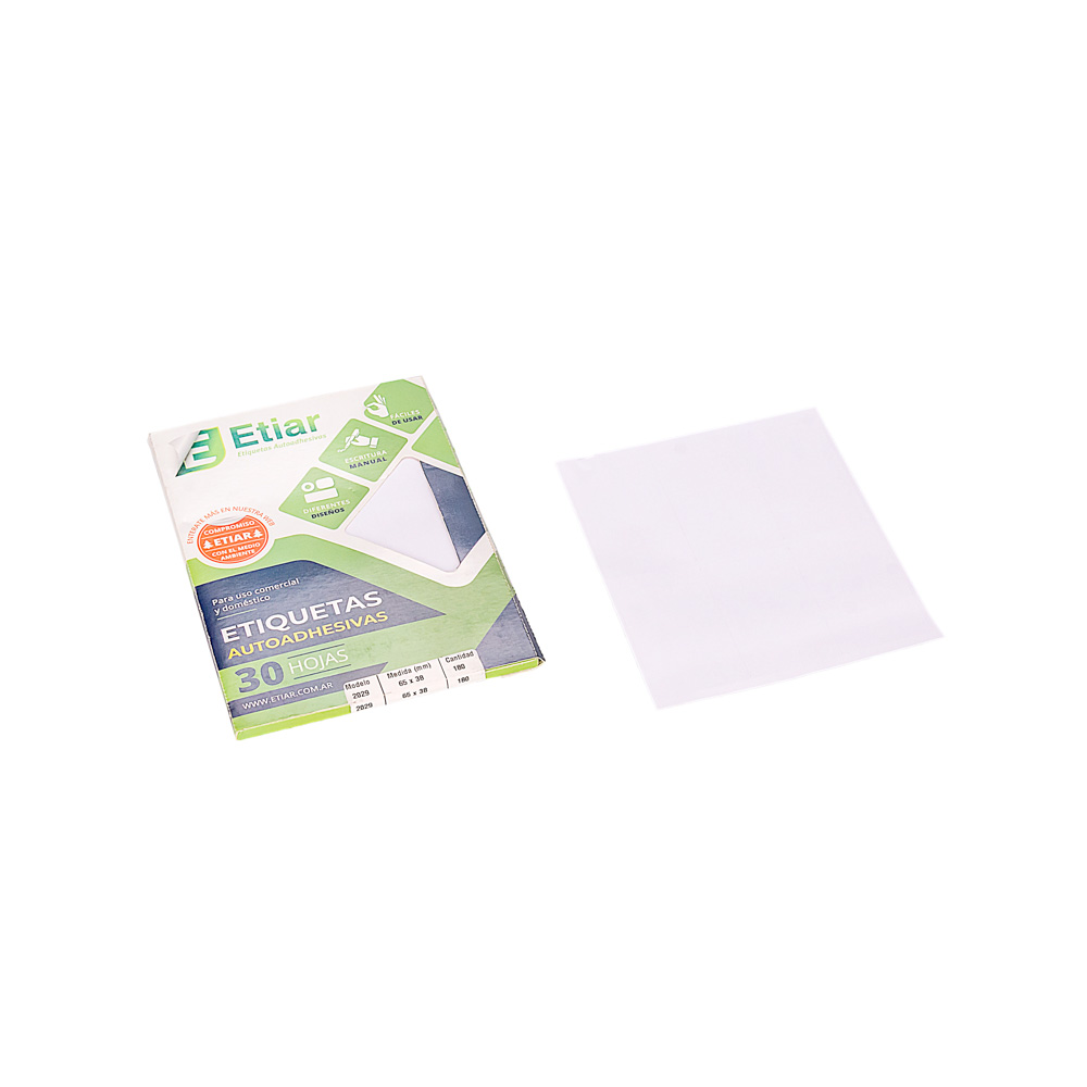 ETIQUETAS EN PLANCHA MINI MODELO Nº29 (65*38MM) *150UNID