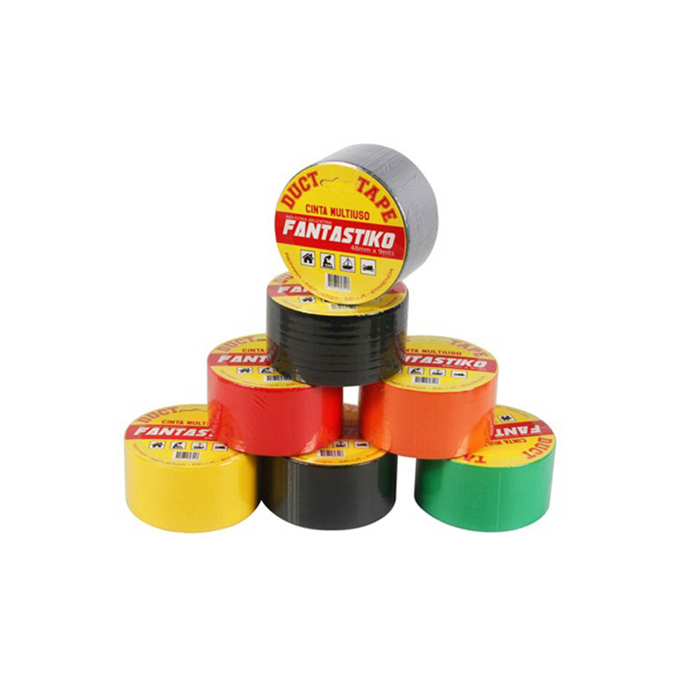 CINTA TAPE (ENTELADA) 48MM ROLLO FANTASTIKO STIKO NEGRA *9MTS