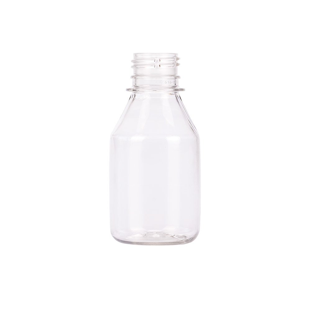 BOTELLA PLASTICO CRISTAL LABORATORIO 125CC (28GRS) (SIN TAPA) *100UNID