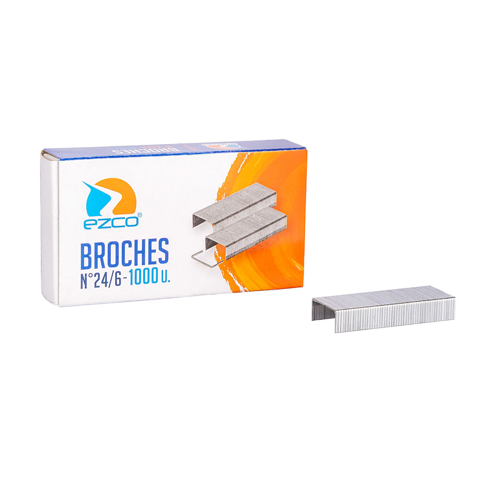 BROCHES PARA ABROCHADORA EZCO Nº24/6 CAJITA *1000UNID