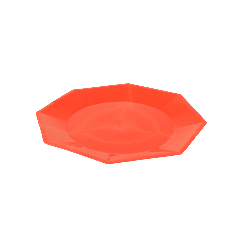PLATO RIGIDO OCTOGONAL KOVAL 22CM ROJO *10UNID