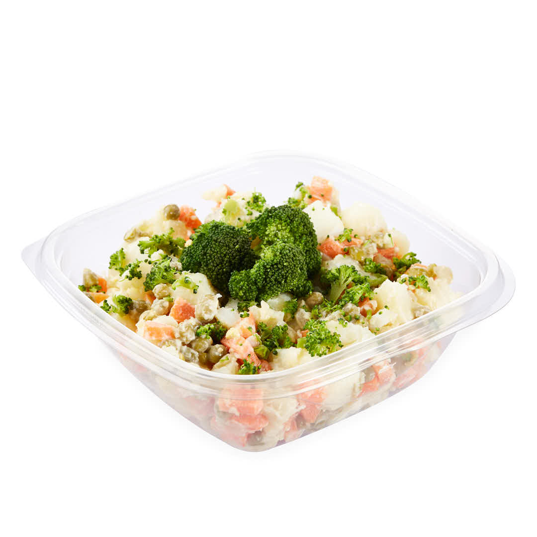 ENSALADERA CUADRADA BANDEX PET.(1050CC) (105445B) (18*18*7CM) *50UNID