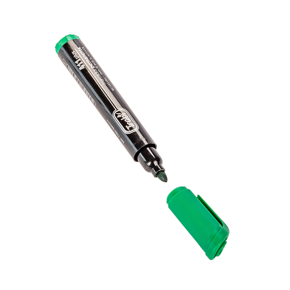 MARCADOR PERMANENTE TRABI 411 VERDE PUNTA REDONDA *UNID
