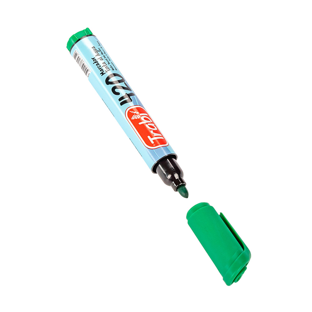 MARCADOR AL AGUA TRABI 420 VERDE PUNTA REDONDA *UNID