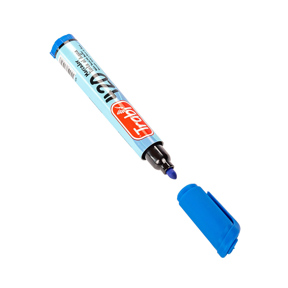 MARCADOR AL AGUA TRABI 420 AZUL PUNTA REDONDA *UNID