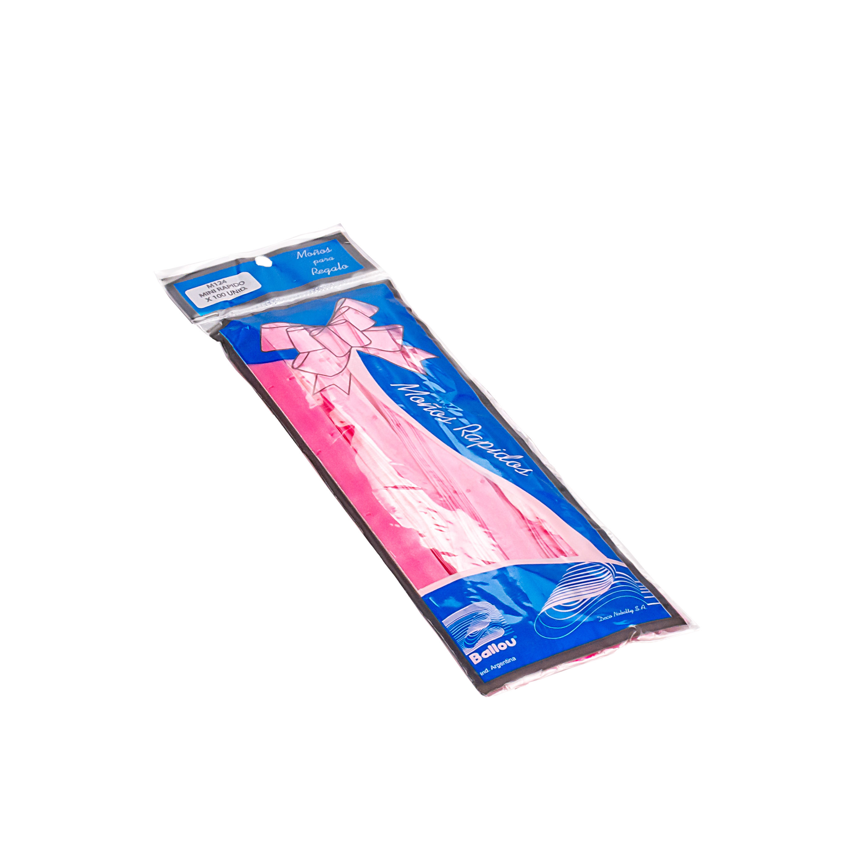 MOÑO RAPIDO MINI ROSA LISO *100UNID