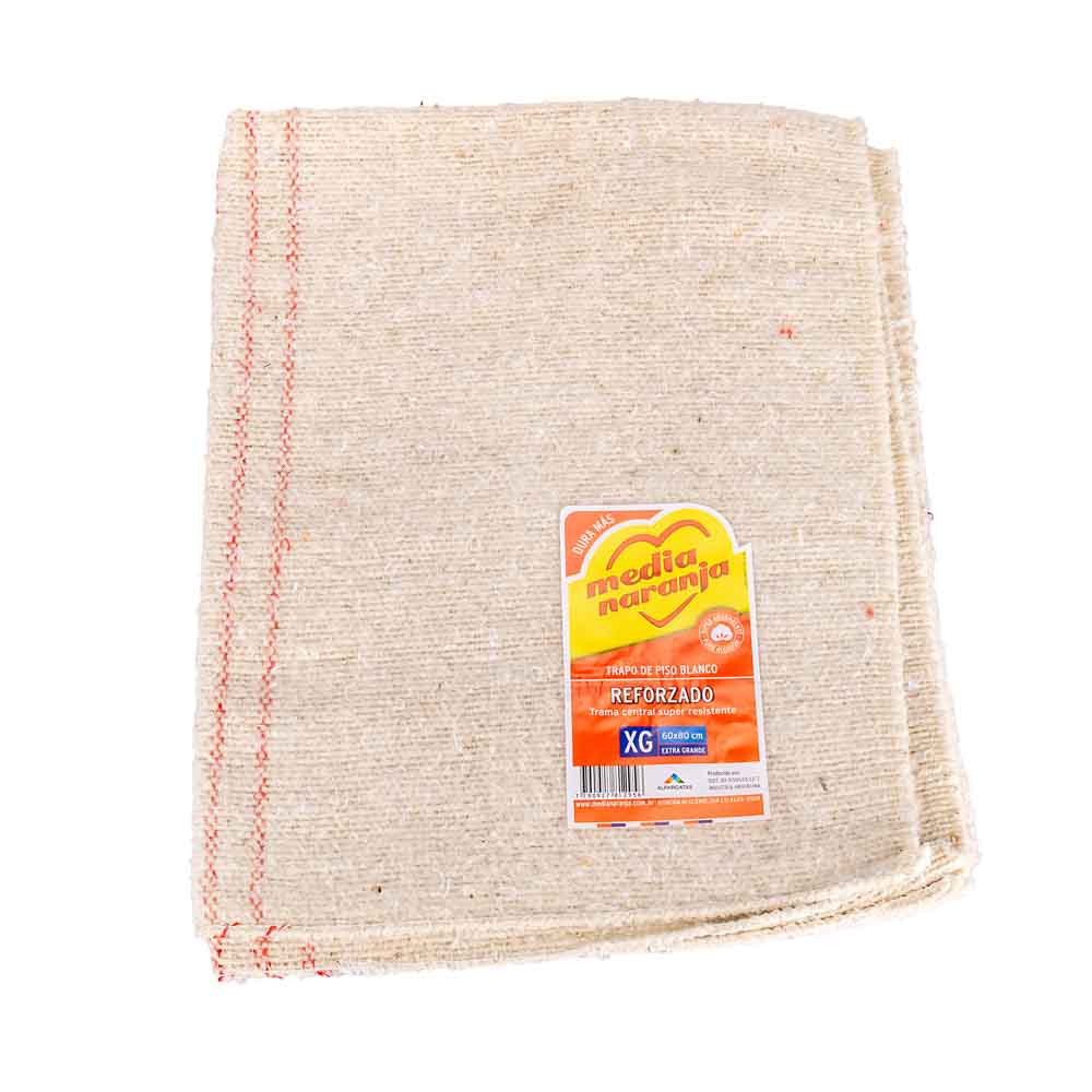 TRAPO PISO MEDIA NARANJA BLANCO REFORZADO.GRANDE (58*60CM) *UNID