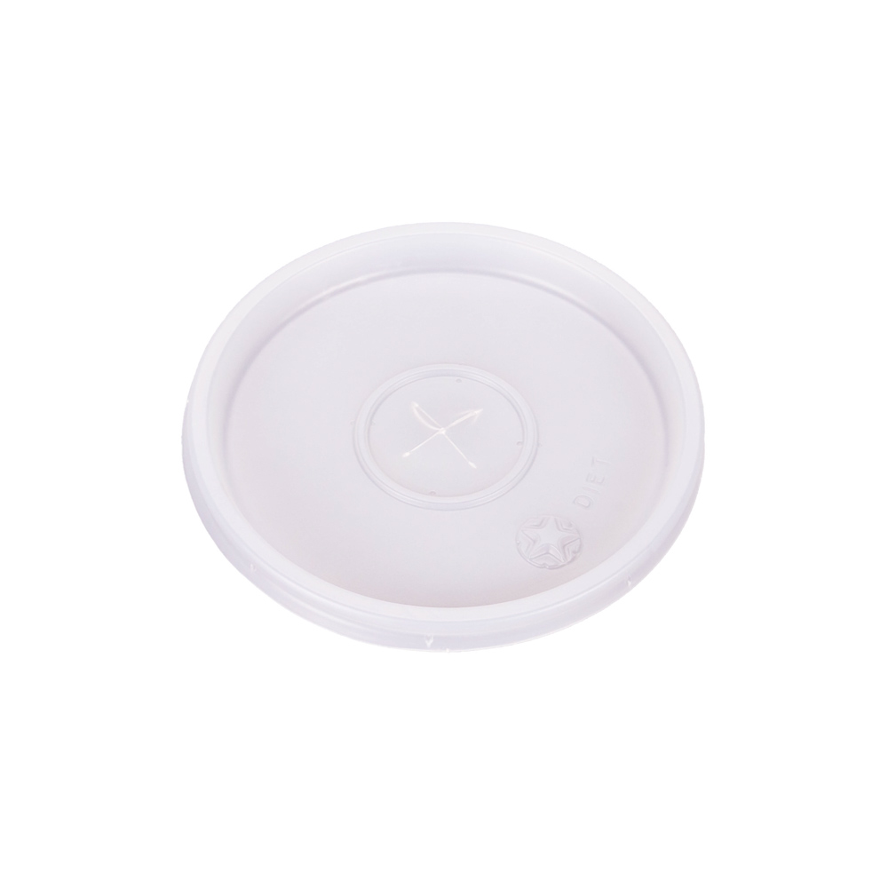 TAPA VASOS PLASTICOS TRASLUCIDOS WORK 500CC CON CRUZ (T24 AMCOR) *100UNID