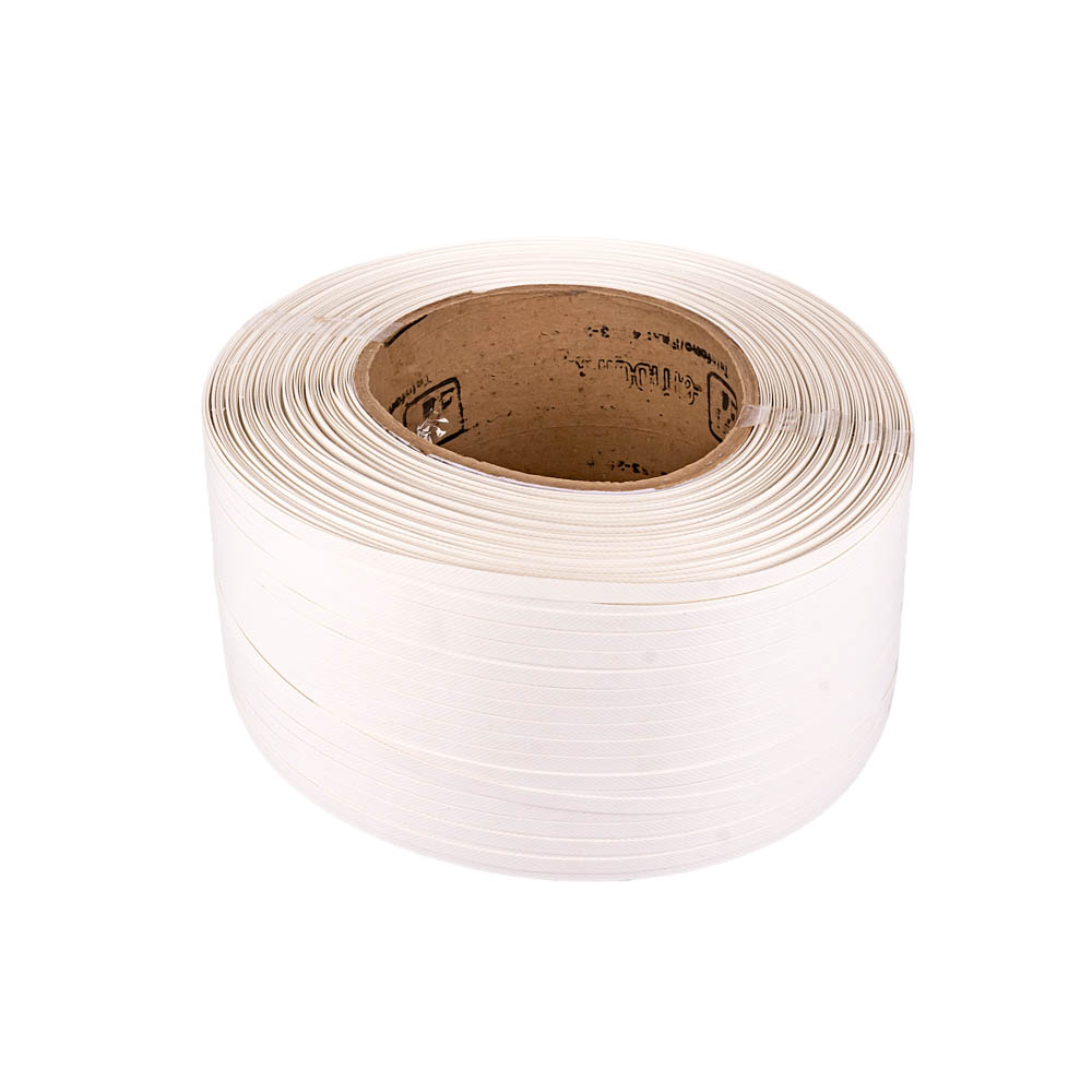 FLEJE PLASTICO BLANCO 9.5MM VIRGEN PARA MAQUINA SEMIAUTOMATICA *ROLLO 10KG