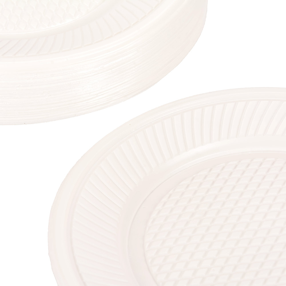 PLATOS DESCARTABLE BLANCO WORK 17CM (PS) *50UNID