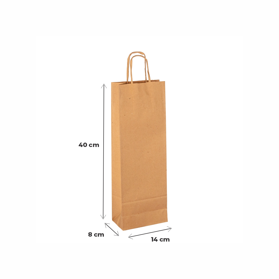 mEP BOLSA BOUTIQUE PAPEL KRAFT PERSONALIZADA 16.5*9.5*40CM X UNIDAD
