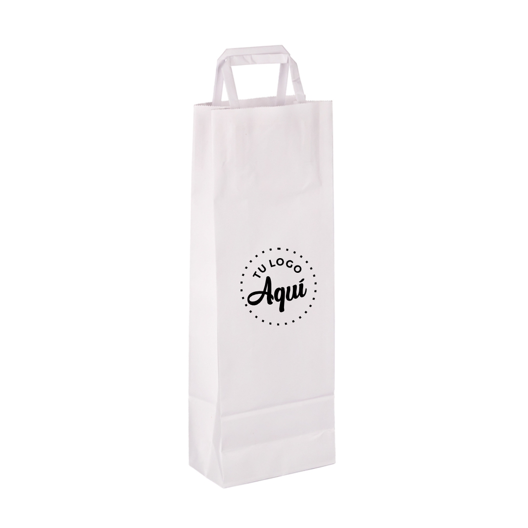 mEP BOLSA BOUTIQUE PAPEL BLANCA PERSONALIZADA 14*08*40CM X UNIDAD