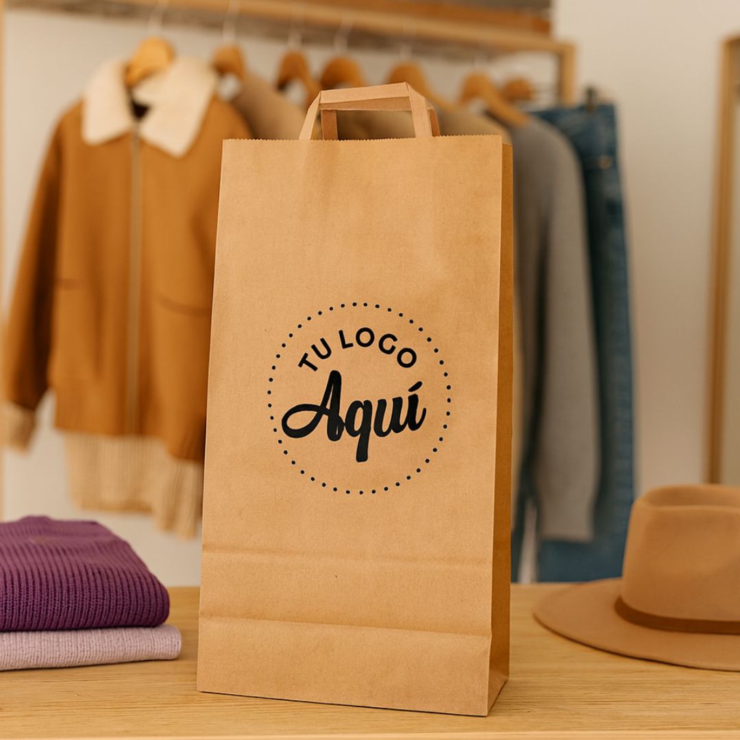 mEP BOLSA BOUTIQUE PAPEL PERSONALIZADA KRAFT 22*10*42CM X UNIDAD