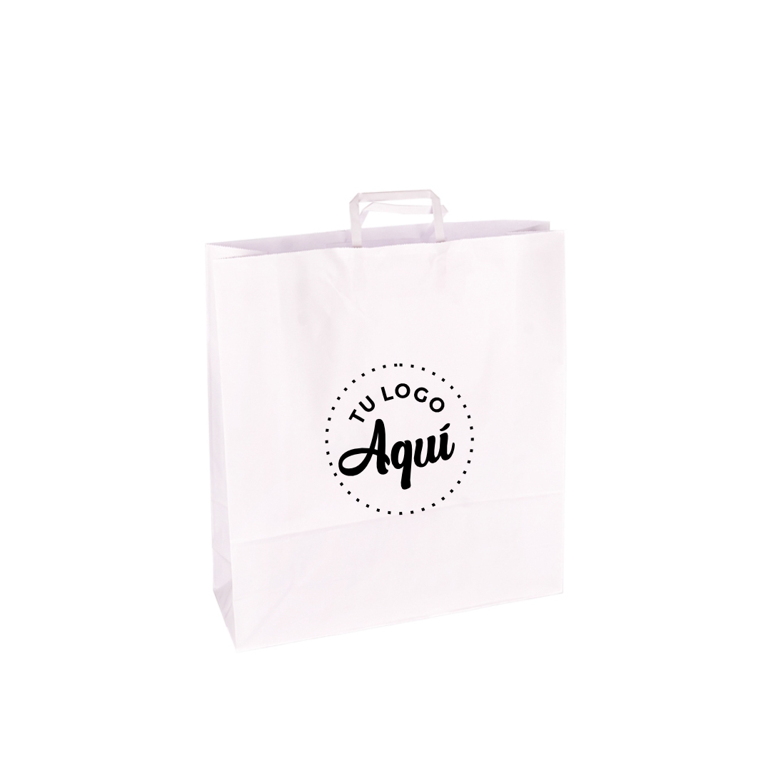 mEP BOLSA BOUTIQUE PAPEL BLANCA PERSONALIZADA 44*15*45CM X UNIDAD