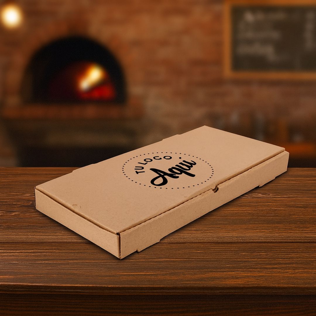 mEP CAJA PIZZA CARTON MICRO MARRON/MARRON PERSONALIZADO PIZZA X METRO (25*55*4.5CM) X UNIDAD