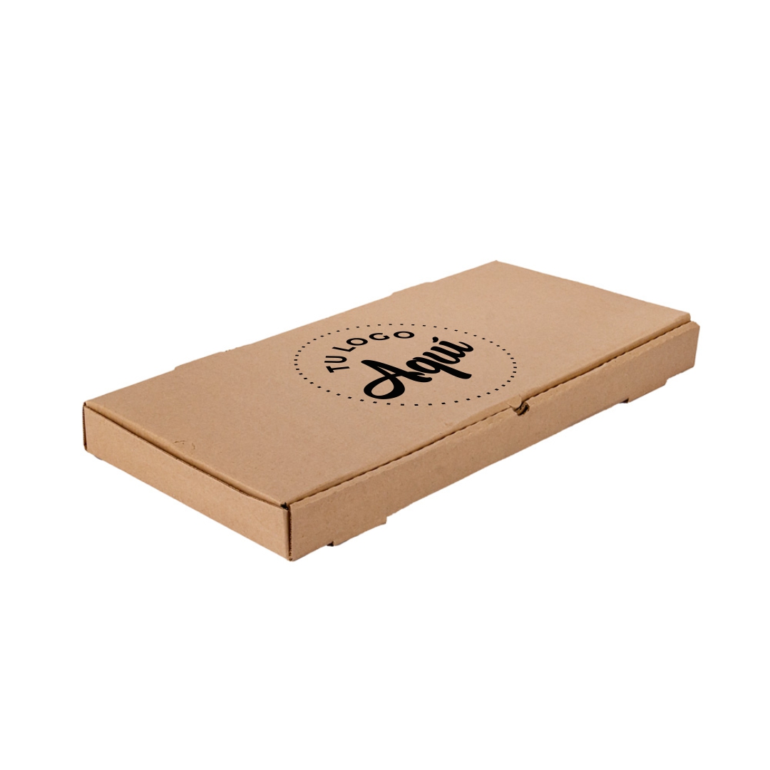 mEP CAJA PIZZA CARTON MICRO MARRON/MARRON PERSONALIZADO PIZZA X METRO (25*55*4.5CM) X UNIDAD