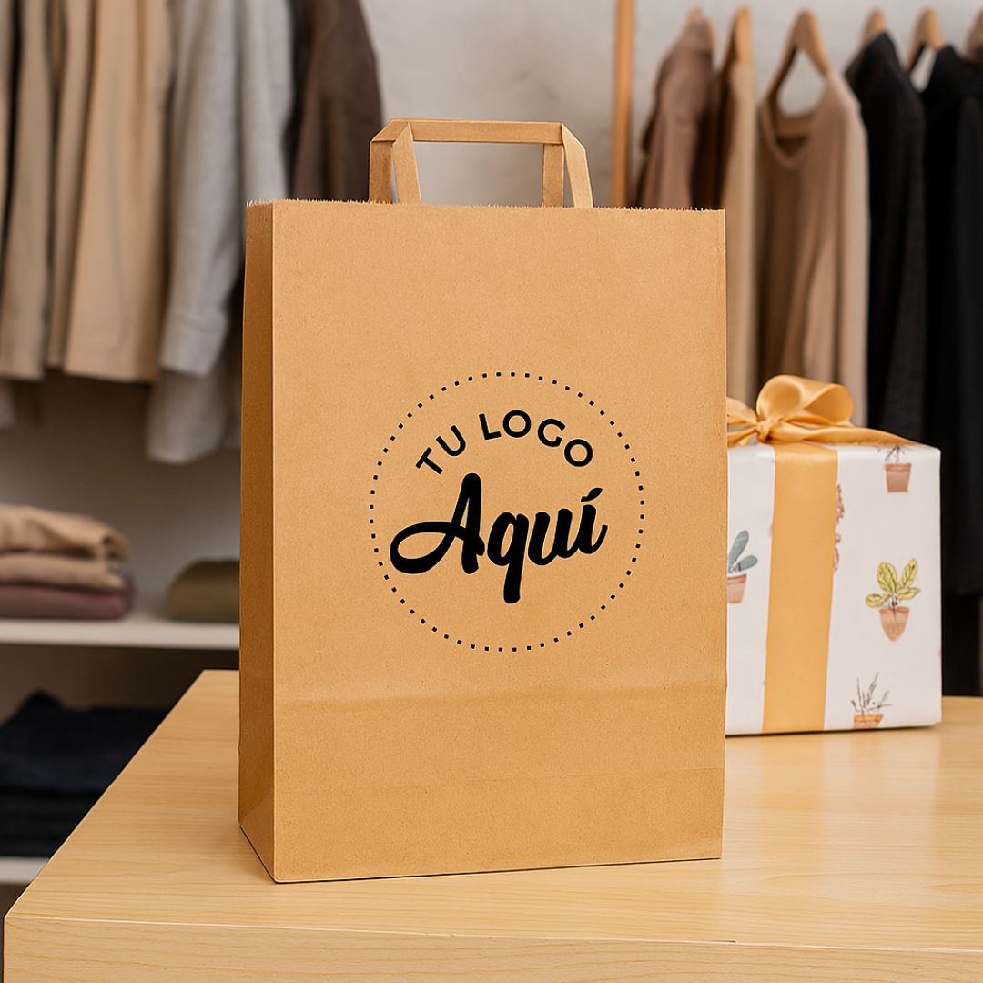 mEP BOLSA BOUTIQUE PAPEL KRAFT PERSONALIZADA 30*12*41CM X UNIDAD