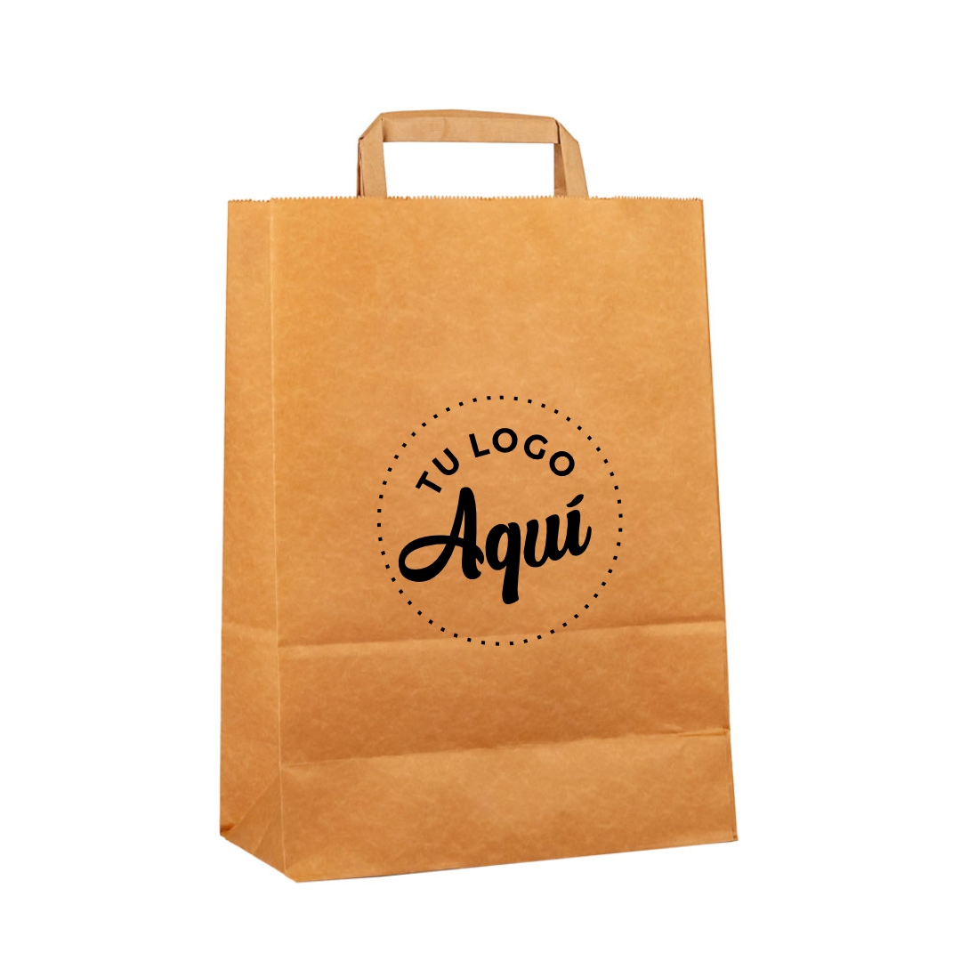 mEP BOLSA BOUTIQUE PAPEL KRAFT PERSONALIZADA 22*10*30CM X UNIDAD