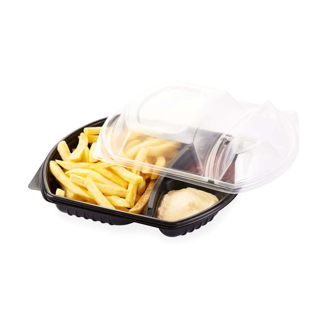 BANDEJA MICRO COTNYL NEGRA C/3 CAVIDADES (20*22*3CM) (CAT3 NE) *50UNID