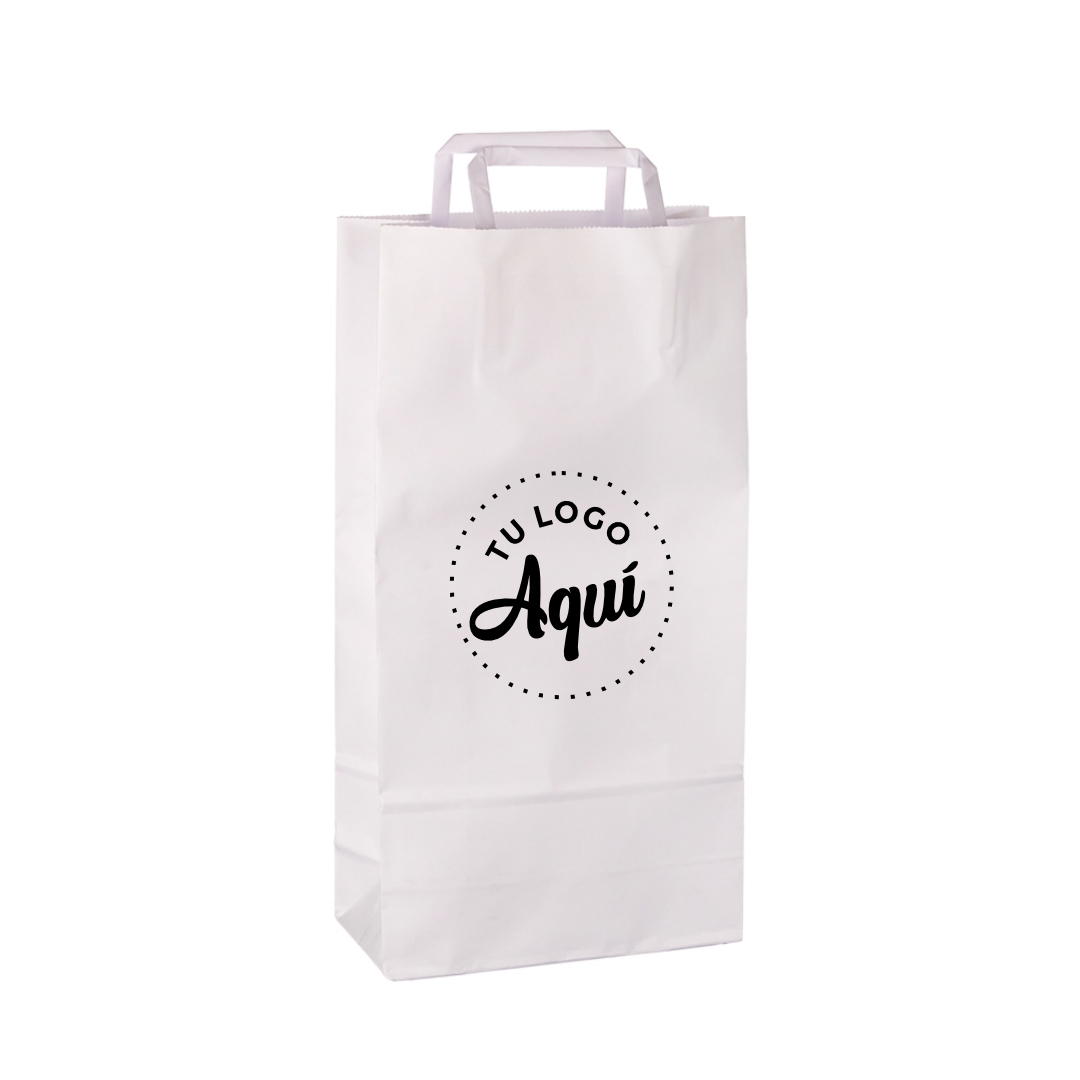 mEP BOLSA BOUTIQUE PAPEL BLANCA PERSONALIZADA 22*10*42CM X UNIDAD