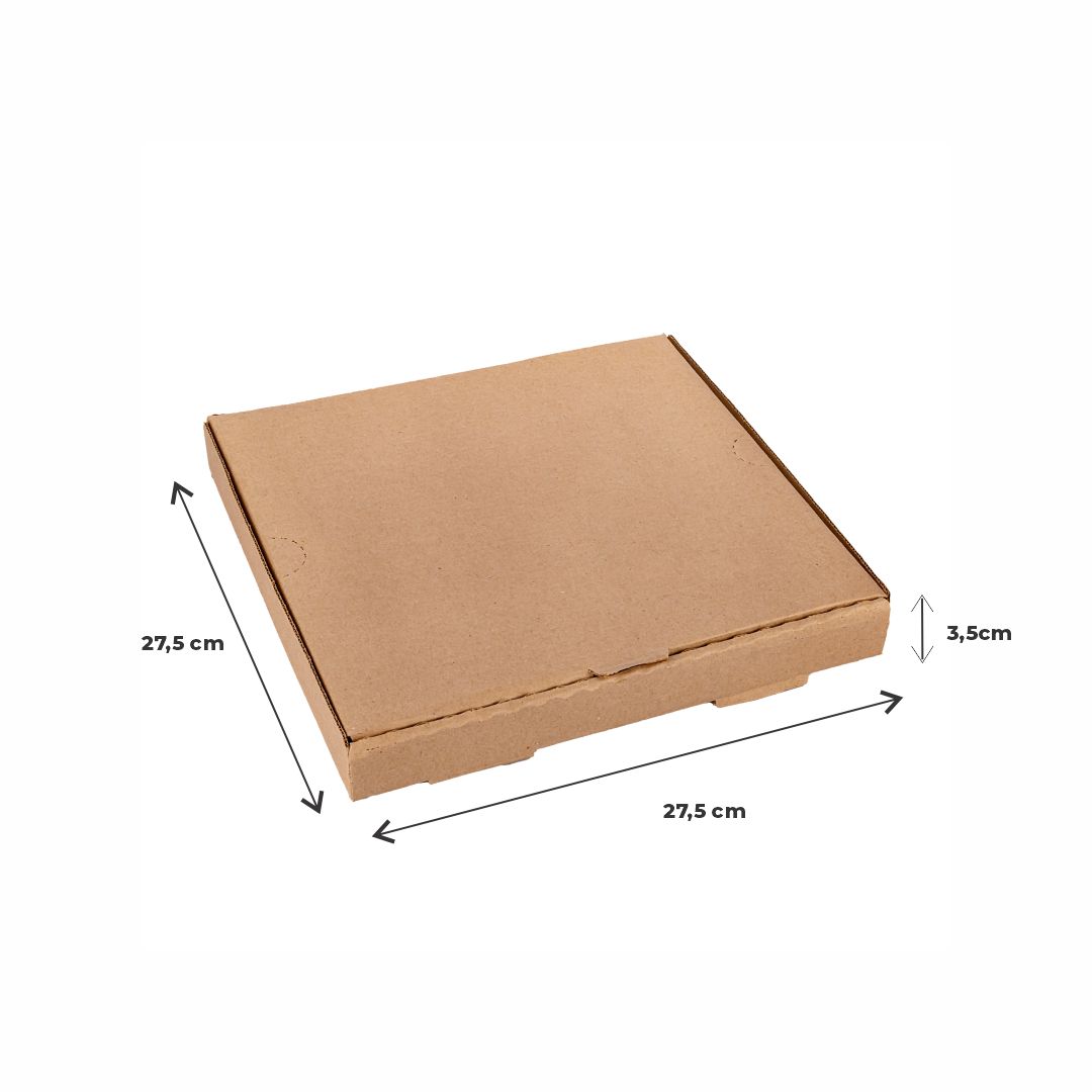 mEP CAJA PIZZA CARTON MICRO MARRON/MARRON PERSONALIZADO CHICA (27*27*3.5CM) X UNIDAD