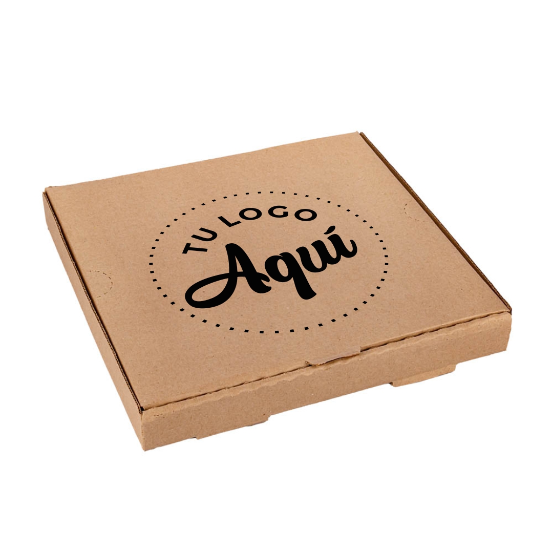 mEP CAJA PIZZA CARTON MICRO MARRON/MARRON PERSONALIZADO CHICA (27*27*3.5CM) X UNIDAD