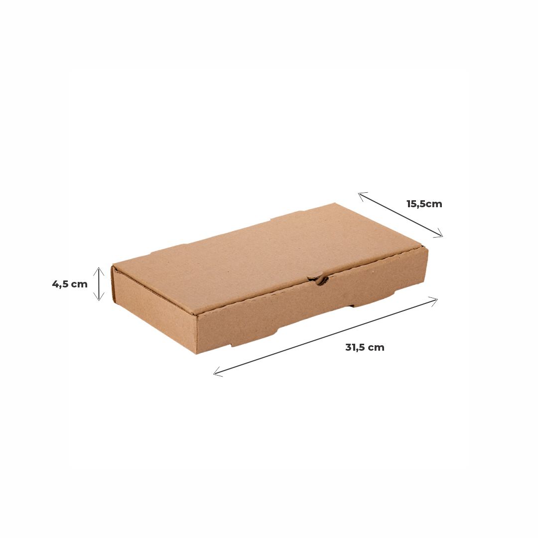 mEP CAJA PIZZA CARTON MICRO MARRON/MARRON PERSONALIZADO 1/2 PIZZA (15.5*31.5*4.5CM) X UNIDAD