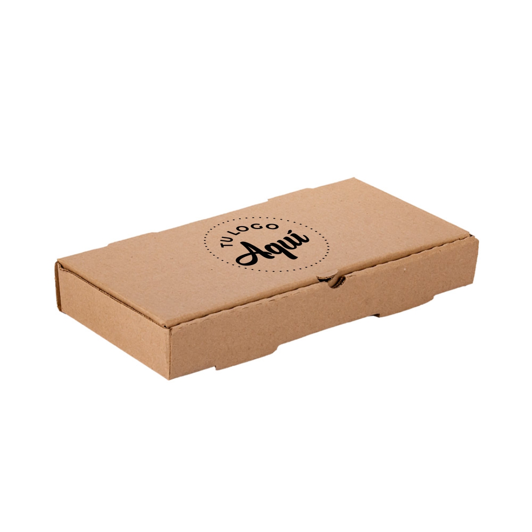 mEP CAJA PIZZA CARTON MICRO MARRON/MARRON PERSONALIZADO 1/2 PIZZA (15.5*31.5*4.5CM) X UNIDAD