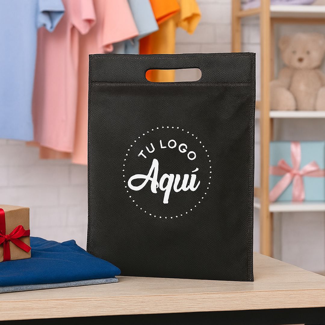 mEP BOLSA FRISELINA PERSONALIZADA RIÑON NEGRA 22.5*30CM X UNIDAD