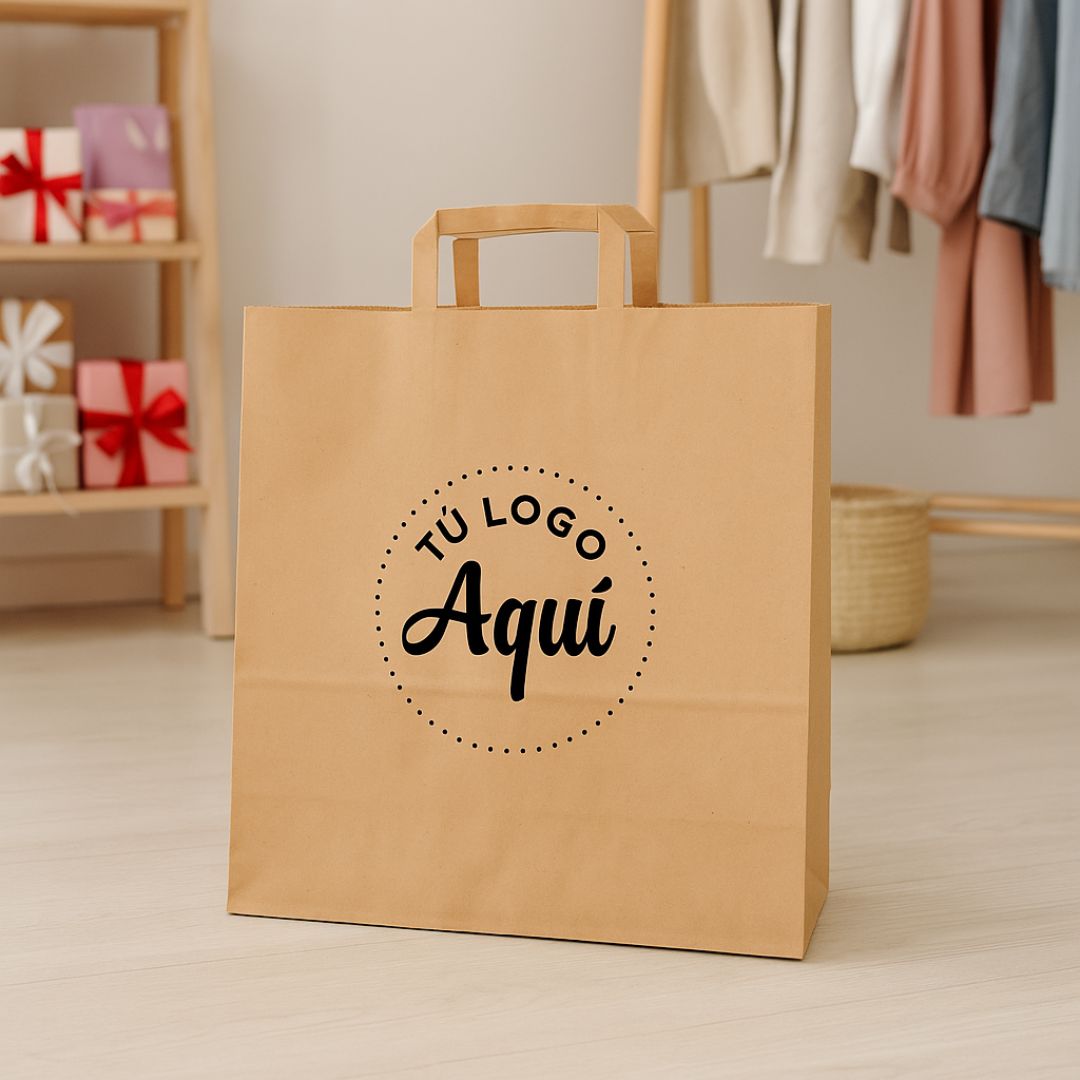 mEP BOLSA BOUTIQUE PAPEL KRAFT PERSONALIZADA 30*12*32CM X UNIDAD