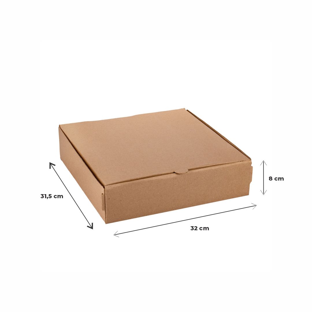 mEP CAJA PIZZA CARTON MICRO MARRON/MARRON PERSONALIZADO DOBLE (31.5*32*8CM) X UNIDAD