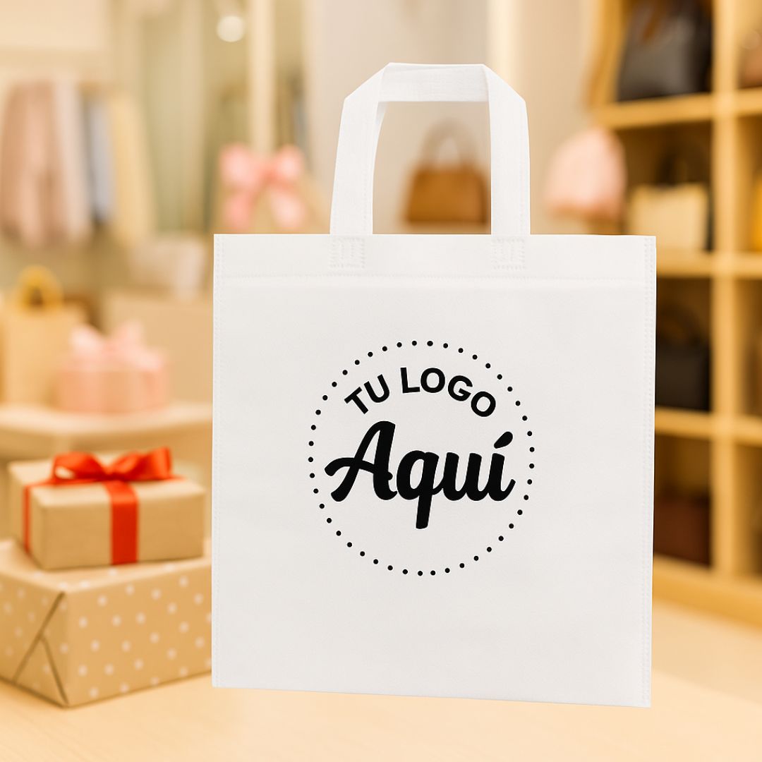 mEP BOLSA FRISELINA PERSONALIZADA ASA LARGA BLANCA 45*40CM X UNIDAD