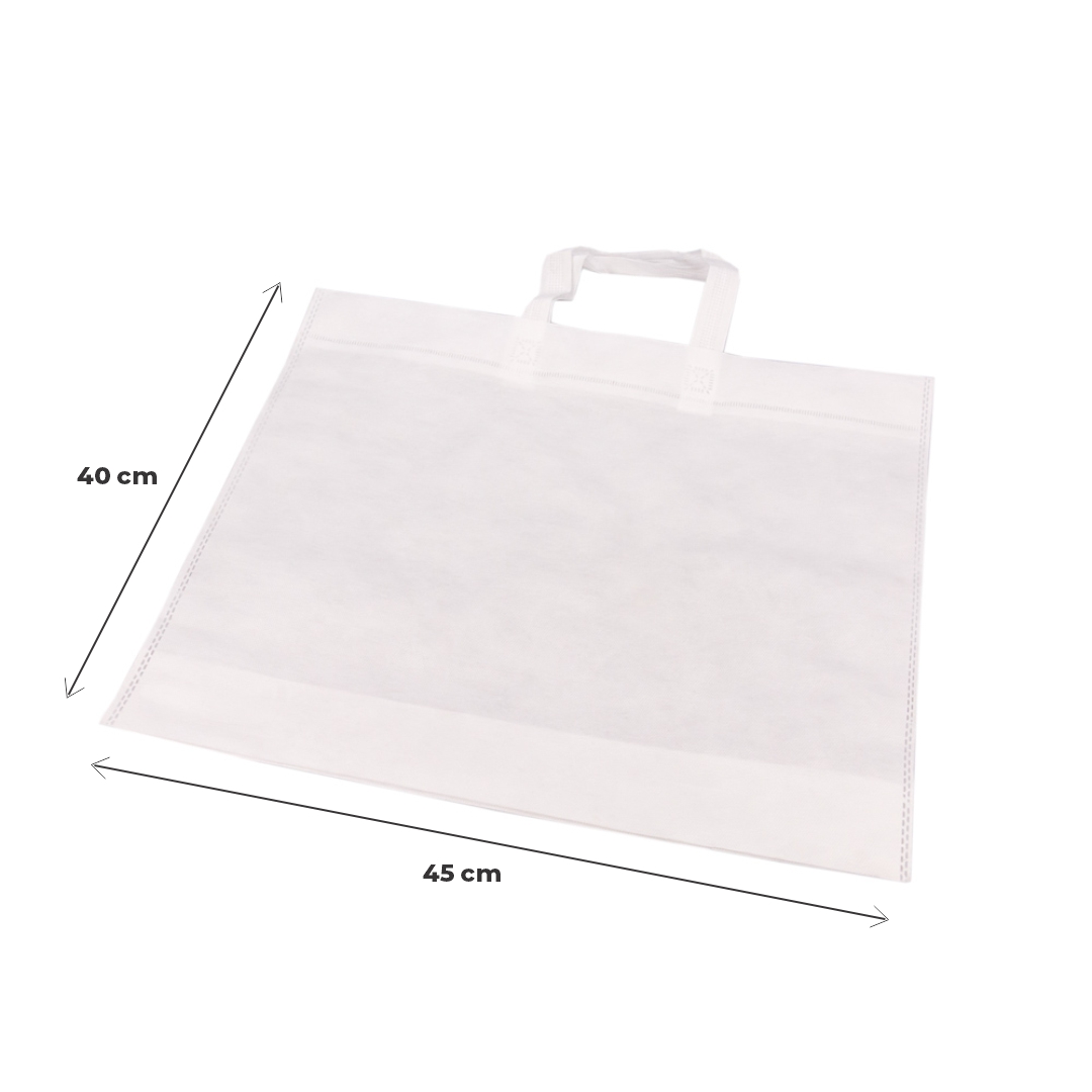 mEP BOLSA FRISELINA PERSONALIZADA ASA LARGA BLANCA 45*40CM X UNIDAD