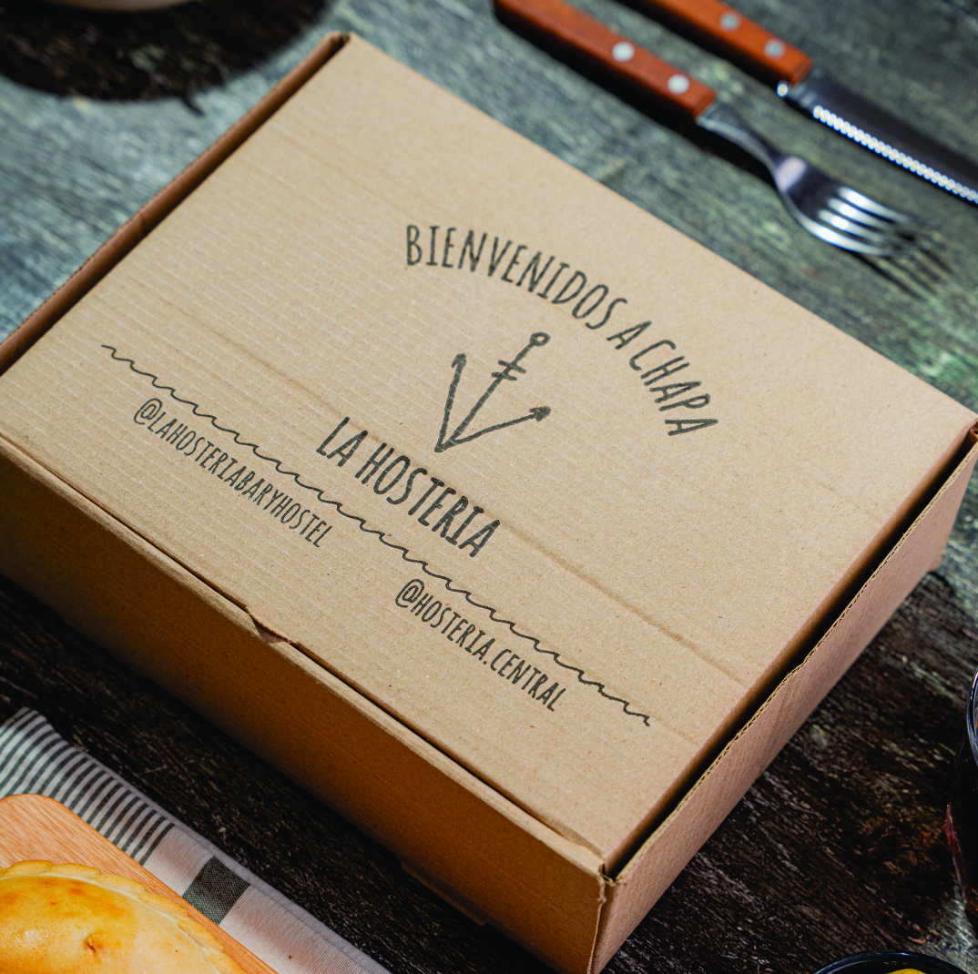 mEP CAJA EMPANADAS CARTON MICRO MARRON/MARRON PERSONALIZADO 1/2 DOC ESPECIAL (19*24*8M) X UNIDAD