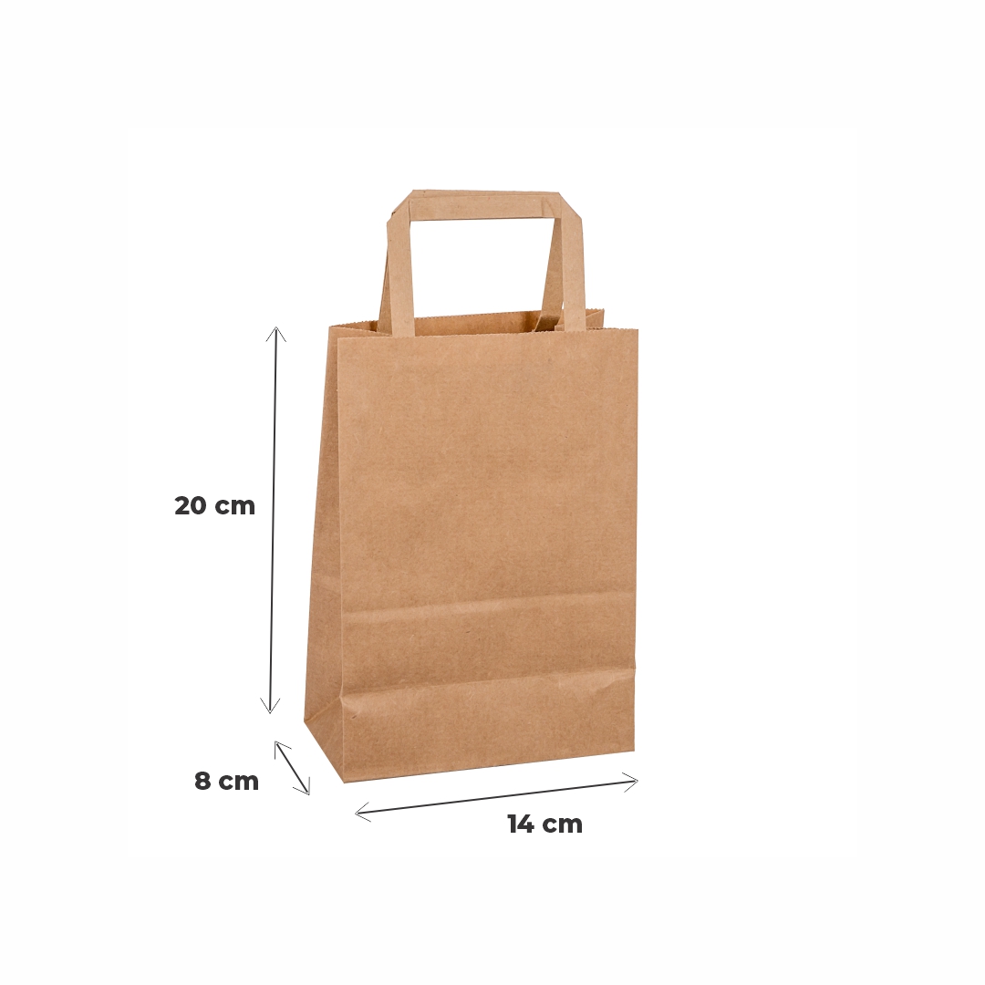 mEP BOLSA BOUTIQUE PAPEL KRAFT PERSONALIZADA 16.5*09.5*21CM X UNIDAD