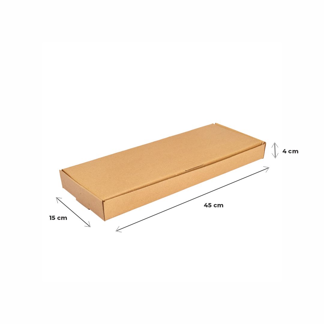 mEP CAJA MILANESA CARTON MICRO MARRON/MARRON PERSONALIZADO (15*45*4CM) X UNIDAD