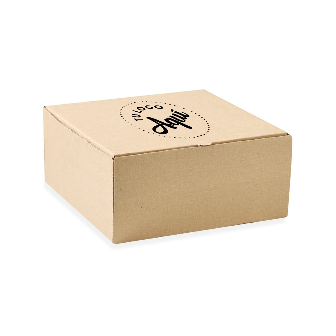 mEP CAJA ALPE CARTON MICRO MARRON/MARRON PERSONALIZADO  (26.5*26.5*12CM) X UNIDAD