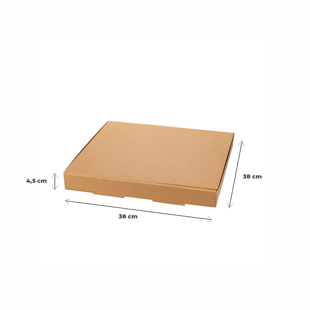 mEP CAJA PIZZA CARTON MICRO MARRON/MARRON PERSONALIZADO EXTRA GRANDE (38*38*4.5CM) X UNIDAD